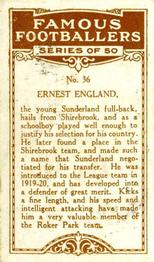 1923 British American Tobacco Famous Footballers #36 Ernie England Back