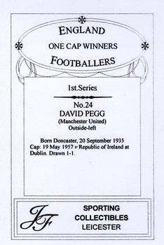 2013 JF Collectibles One Cap Winners #24 David Pegg Back