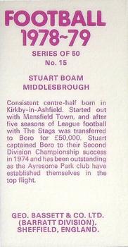 1978-79 Bassett & Co. Football #15 Stuart Boam Back