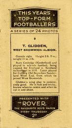 1927 D.C. Thomson / The Rover This Year's Top-Form Footballers #9 Tommy Glidden Back