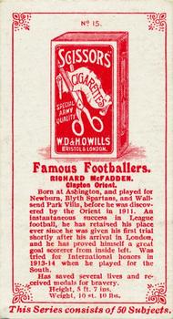 1914 Wills's Famous Footballers #15 Richard McFadden Back