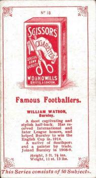 1914 Wills's Famous Footballers #18 Billy Watson Back