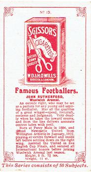 1914 Wills's Famous Footballers #19 Jock Rutherford Back