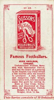 1914 Wills's Famous Footballers #28 Jackie Sheldon Back