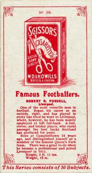 1914 Wills's Famous Footballers #36 Bob Pursell Back