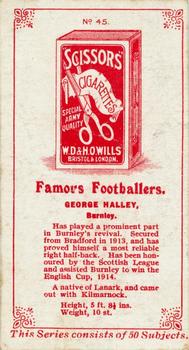 1914 Wills's Famous Footballers #45 George Halley Back