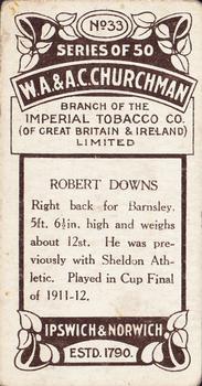 1914 Churchman's Footballers #33 Dicky Downs Back