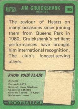 1970-71 A&BC Chewing Gum Footballers (Scottish) #163 Jim Cruickshank Back