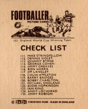 1966-67 A&BC Footballers #103 World Cup Team Back