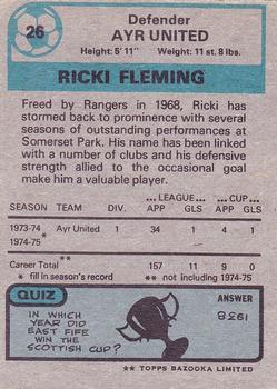 1975-76 Topps Footballers (Scottish, Blue Back) #26 Rikki Fleming Back