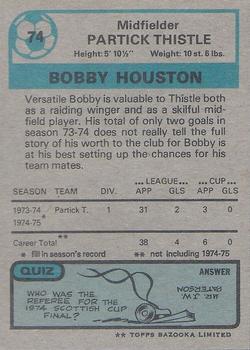 1975-76 Topps Footballers (Scottish, Blue Back) #74 Bobby Houston Back