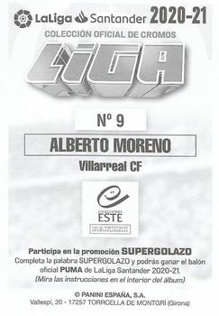 2020-21 Panini LaLiga Santander Este Stickers #9 Alberto Moreno Back