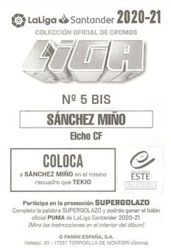 2020-21 Panini LaLiga Santander Este Stickers #5bis Juan Sanchez Mino Back