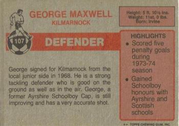 1976-77 Topps Footballers (Scottish, Red backs) #107 George Maxwell Back