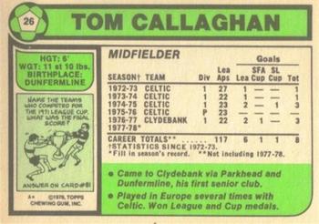1978-79 Topps Footballers (Scottish, Green backs) #26 Tommy Callaghan Back