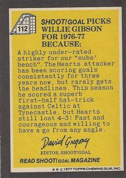 1977-78 Topps Footballers (Scottish, Yellow backs) #112 Willie Gibson Back