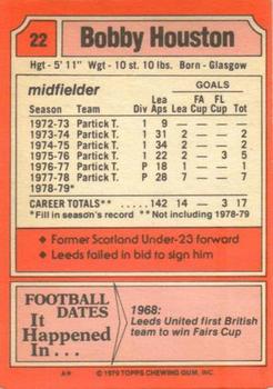 1979-80 Topps Footballers (Scottish, Red backs) #22 Bobby Houston Back