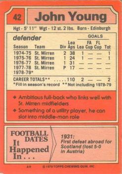 1979-80 Topps Footballers (Scottish, Red backs) #42 John Young Back