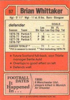 1979-80 Topps Footballers (Scottish, Red backs) #57 Brian Whittaker Back