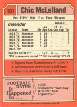 1979-80 Topps Footballers (Scottish, Red backs) #101 Chic McLelland Back