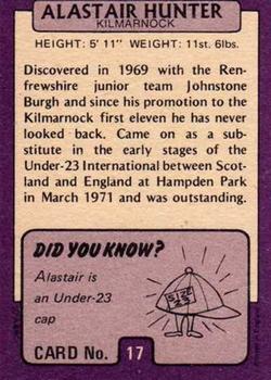 1971-72 A&BC Footballers (Scottish, Purple backs) #17 Alistair Hunter Back