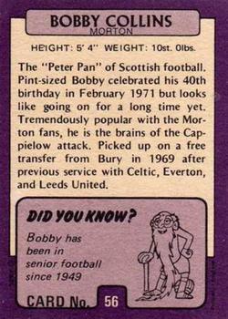 1971-72 A&BC Footballers (Scottish, Purple backs) #56 Bobby Collins Back