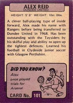 1971-72 A&BC Footballers (Scottish, Purple backs) #101 Alex Reid Back