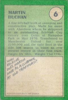 1974-75 A&BC Footballers (Scottish, Green backs) #6 Martin Buchan Back