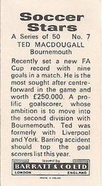 1972-73 Barratt & Co. Soccer Stars #7 Ted MacDougall Back