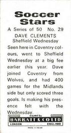 1972-73 Barratt & Co. Soccer Stars #29 Dave Clements Back