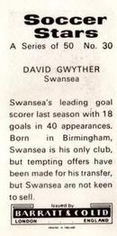 1972-73 Barratt & Co. Soccer Stars #30 Dave Gwyther Back
