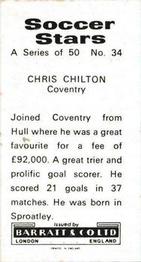 1972-73 Barratt & Co. Soccer Stars #34 Chris Chilton Back