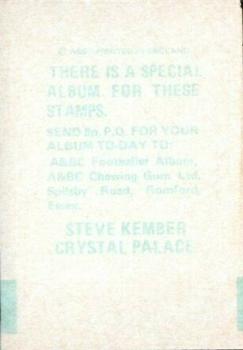 1971-72 A&BC Gum English Footballers (Purple Backs) - Team Star Stamps #NNO Steve Kember Back