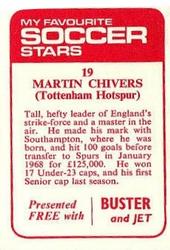 1971-72 IPC Magazines My Favourite Soccer Stars (Buster and Jet) #19 Martin Chivers Back