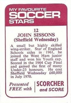 1971-72 IPC Magazines My Favorite Soccer Stars (Scorcher and Score) #12 John Sissons Back