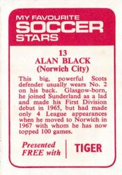 1971-72 IPC Magazines My Favorite Soccer Stars (Tiger) #13 Alan Black Back