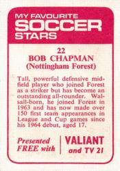 1971-72 IPC Magazines My Favorite Soccer Stars (Valiant and TV 21) #22 Sammy Chapman Back