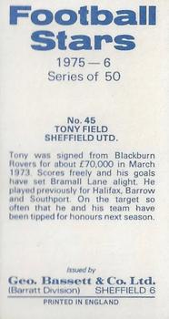 1975-76 Bassett & Co. Football Stars #45 Tony Field Back