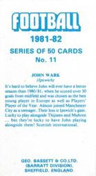 1981-82 Bassett & Co. Football #11 John Wark Back