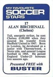 1969-70 IPC Magazines My Favorite Soccer Stars (Buster) #17 Alan Birchenall Back