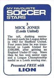 1969-70 IPC Magazines My Favorite Soccer Stars (Lion) #3 Mick Jones Back