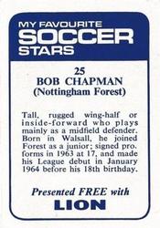1969-70 IPC Magazines My Favorite Soccer Stars (Lion) #25 Sammy Chapman Back