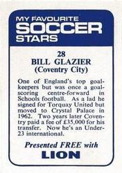 1969-70 IPC Magazines My Favorite Soccer Stars (Lion) #28 Bill Glazier Back