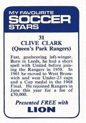 1969-70 IPC Magazines My Favorite Soccer Stars (Lion) #31 Clive Clark Back
