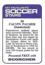 1969-70 IPC Magazines My Favorite Soccer Stars (Scorcher) #20 Calvin Palmer Back
