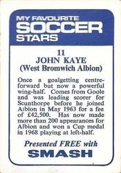 1969-70 IPC Magazines My Favorite Soccer Stars (Smash) #11 John Kaye Back