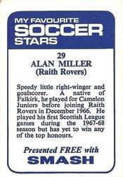 1969-70 IPC Magazines My Favorite Soccer Stars (Smash) #29 Alan Miller Back