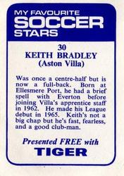 1969-70 IPC Magazines My Favorite Soccer Stars (Tiger) #30 Keith Bradley Back