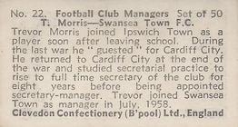 1959 Clevedon Confectionery Football Club Managers #22 Trevor Morris Back