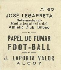 1924 J. Laporta Valor #60 Jose Lagarreta Back